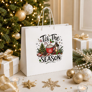 Classic Christmas Snowflake Holiday Gift Bag Style