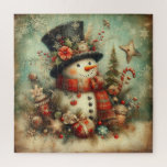 Classic Christmas Snowman Jigsaw Puzzle<br><div class="desc">classic christmas snowman puzzle</div>