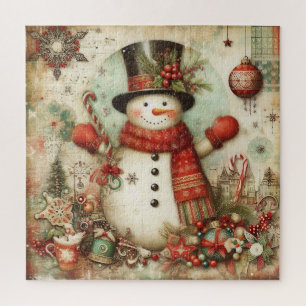 Classic Christmas Snowman Jigsaw Puzzle