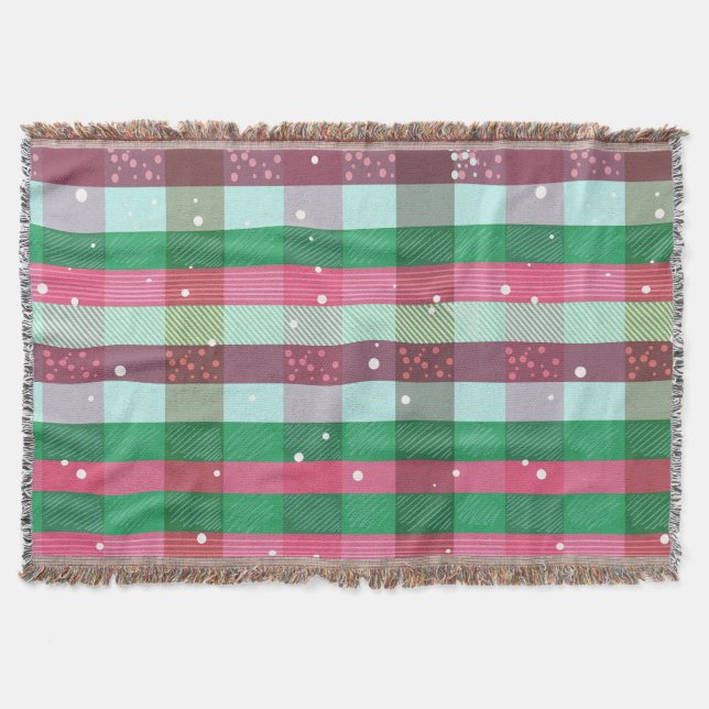 Classic Christmas Stripes Pattern Throw Blanket (Front)