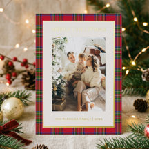 Classic Christmas Tartan Plaid Family Photo