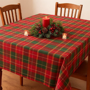 Classic Christmas Tartan Red Green Holiday  Tablecloth