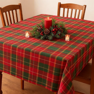 Classic Christmas Tartan Red Green Holiday  Tablecloth