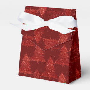 Classic Christmas Tree   Festive Rich Crimson Red Favour Box