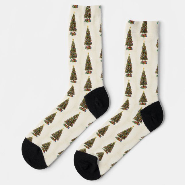 ​Classic Christmas Tree Pattern Socks (Left)