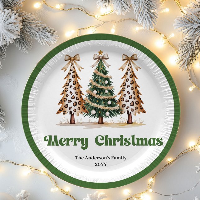 Classic Christmas Tree Personalised Paper Plates (Classic Christmas Tree Personalized Paper Plates)