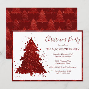 Classic Christmas Tree Rich Festive Crimson Red Holiday Card