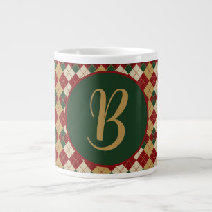 Classic, Christmas/winter argyle patterned Large Coffee Mug