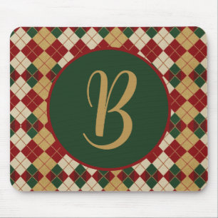 Classic, Christmas/winter argyle patterned Mouse Pad