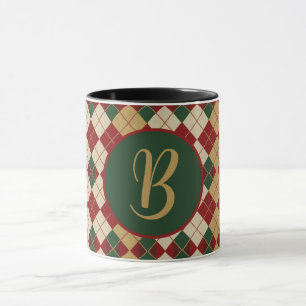 Classic, Christmas/winter argyle patterned Mug