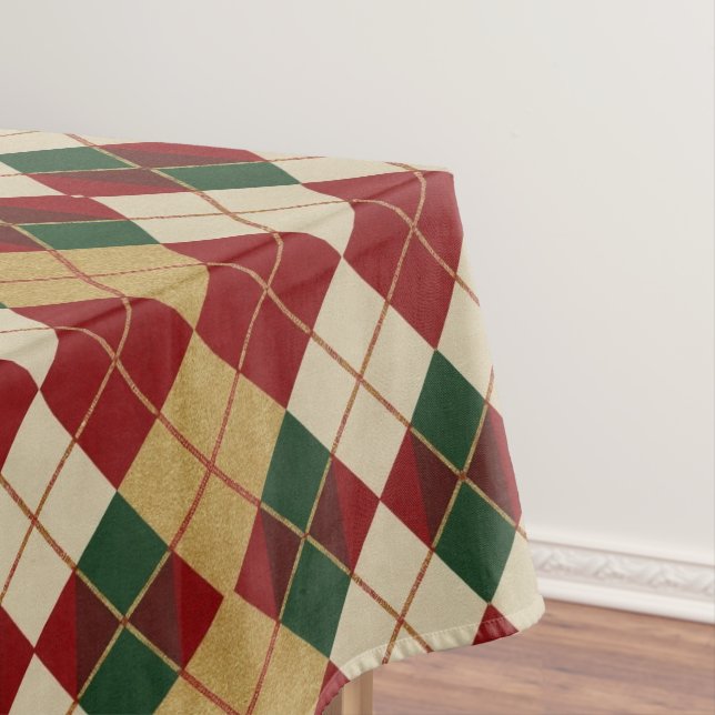 Classic, Christmas/winter argyle patterned Tablecloth (In Situ)