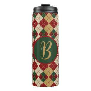 Classic, Christmas/winter argyle patterned Thermal Tumbler