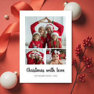 Classic Christmas With Love Family Holiday Card