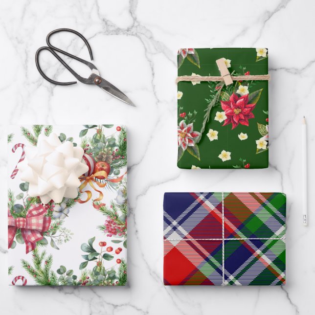 Classic Christmas  Wrapping Paper Sheet (Front)