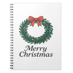 Classic Christmas Wreath – Minimalist Merry Christ Notebook