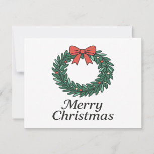 Classic Christmas Wreath – Minimalist Merry Christ Save The Date