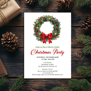Classic Christmas Wreath Party Editable Invite