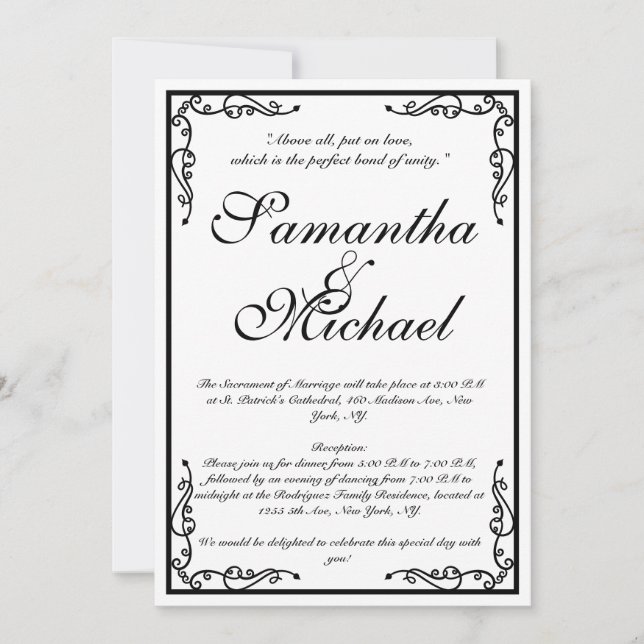 Classic Church Wedding Invitation (Front)