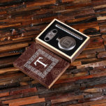 Classic Cigar Gift Set: Holder, Cutter & Flask<br><div class="desc">Classy personalised flask set that comes with a round stainless steel 5 oz flask, cigar holder and cutters. The box can be either engraved or you can choose the vintage map print option at checkout. These make the perfect groomsmen gifts or something special for that classic man in your life....</div>