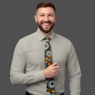 Classic Circle Pattern Blue Tie