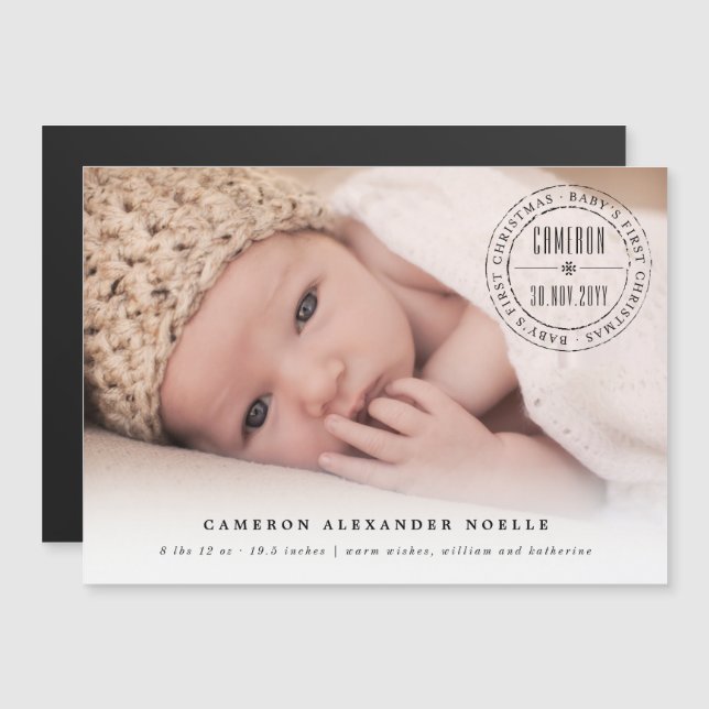 Classic Circle Stamped Seal Baby's First Christmas (Front/Back)