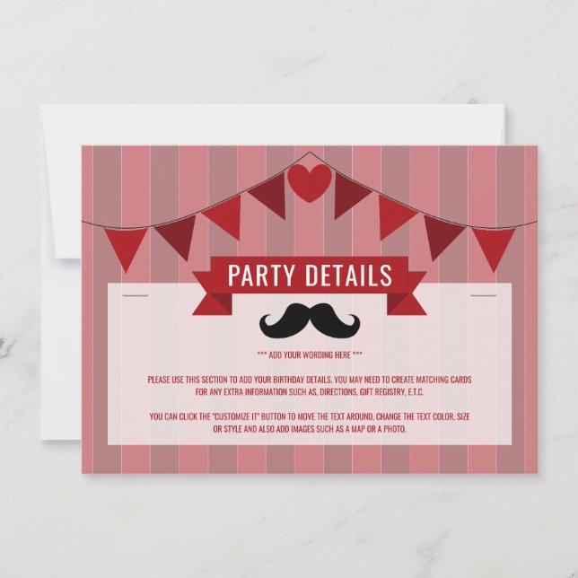 Classic Circus Poster Children's Birthday Detail (Front)