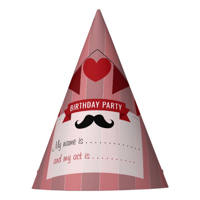 Classic Circus Poster Children's Birthday Party Hat (Front)
