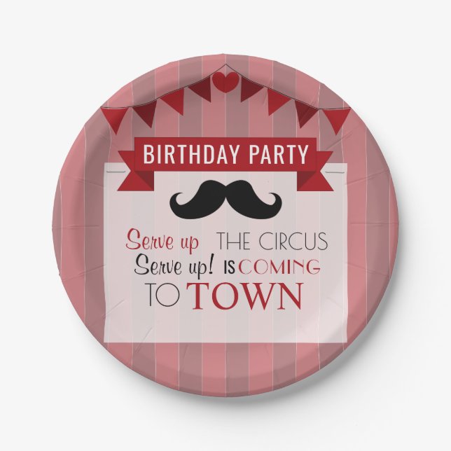 Classic Circus Poster Children's Birthday Party Paper Plate (Front)