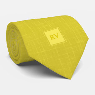 Classic Citrine Yellow Monogram Hashmark Tie