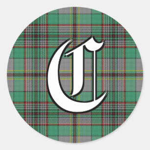 Classic Clan Craig Tartan Monogram Round Sticker