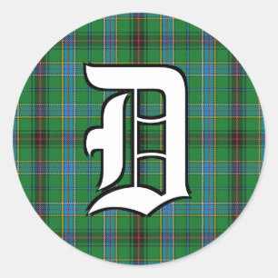 Classic Clan Duncan Tartan Monogram Classic Round Sticker