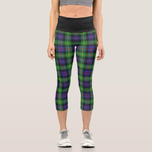 Classic Clan Farquharson Tartan Plaid Capri Leggings