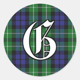 Classic Clan Graham Tartan Monogram Classic Round Sticker