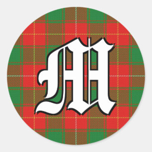Classic Clan MacFie Tartan Monogram Round Sticker