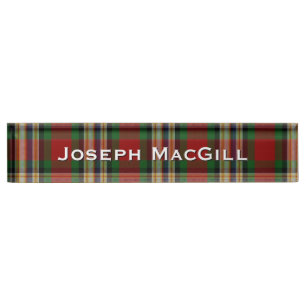 Classic Clan MacGill Custom Desk Nameplate