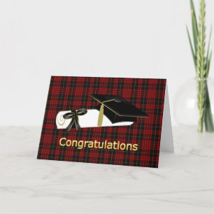 Classic Clan MacQueen Plaid Graduation Card