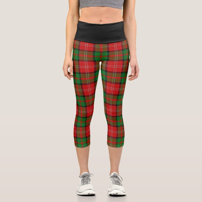 Classic Clan Nisbet Nesbitt Tartan Plaid Capri Leggings (Front)