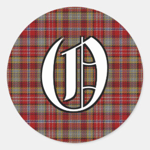 Classic Clan Ogilvie Ogilvy Tartan Monogram Round Sticker