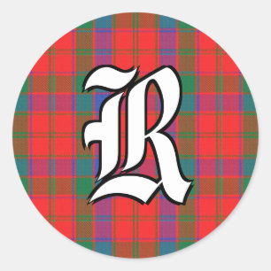 Classic Clan Robertson Tartan Monogram Round Sticker