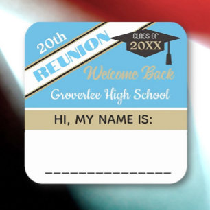 Classic Class Reunion Name tag Sticker