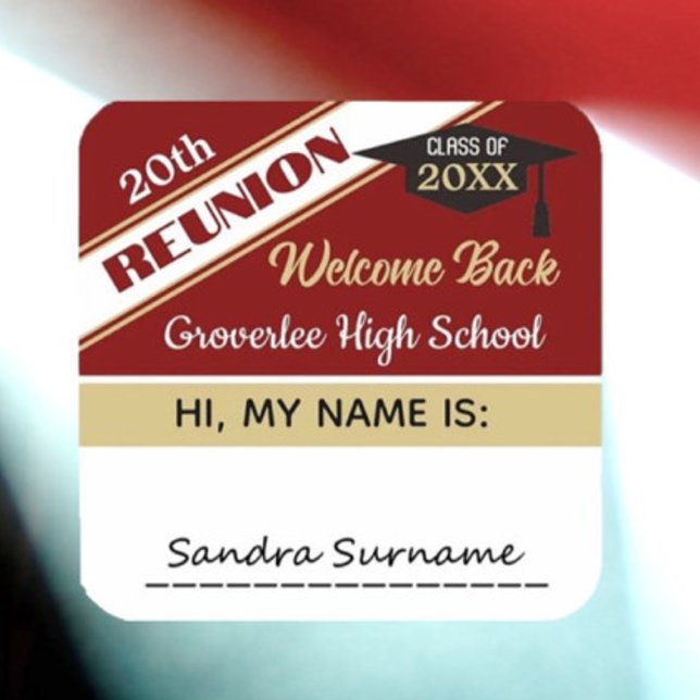 Classic Class Reunion Name tag Sticker (Creator Uploaded)