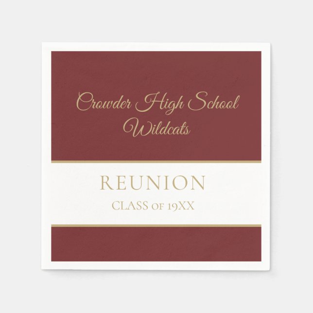 Classic, class reunion napkins (maroon) (Front)