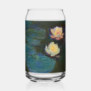 Classic Claude Monet Water Lilies Impression Can Glass