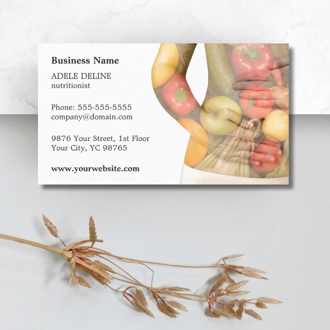 Classic Clean Vegetables Body Nutritionist Business Card (Creator Uploaded)