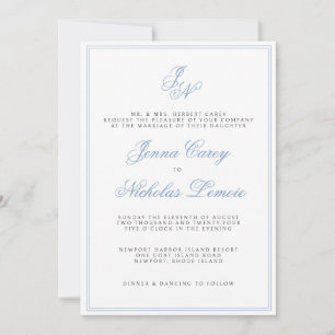 Classic Coastal Formal Wedding Invitation