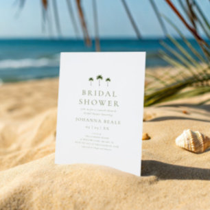 Classic Coastal Minimal Palm Tree Bridal Shower Invitation