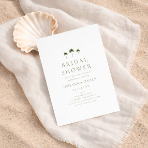 Classic Coastal Minimal Palm Tree Bridal Shower Invitation