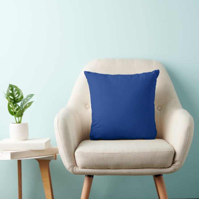 Classic Cobalt Blue Throw Pillow (Chair)