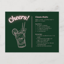 Classic Cocktail Postcard - Mint Mojito