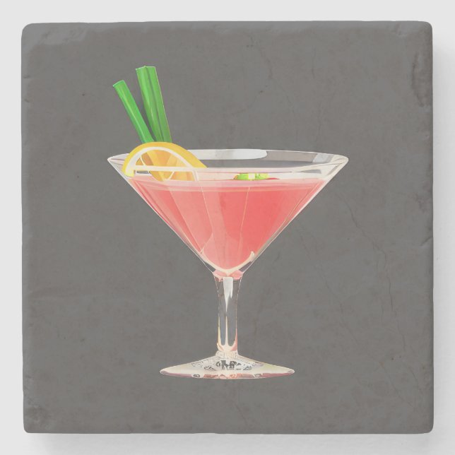 Classic Cocktail Stone Coaster (Front)